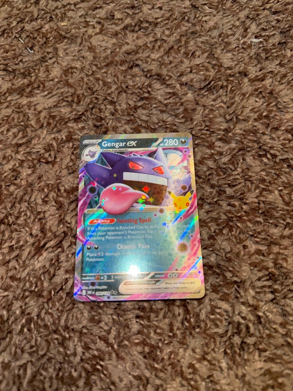 Gengar ex Pokémon Card 090/128 30th Anniversary